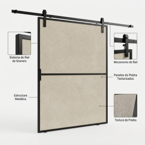 Puerta Corrediza Granero a Riel a medida